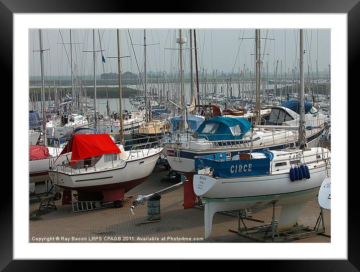 MARINA AT BURNHAM-ON-CROUCH ESSEX. Framed Mounted Print by Ray Bacon LRPS CPAGB