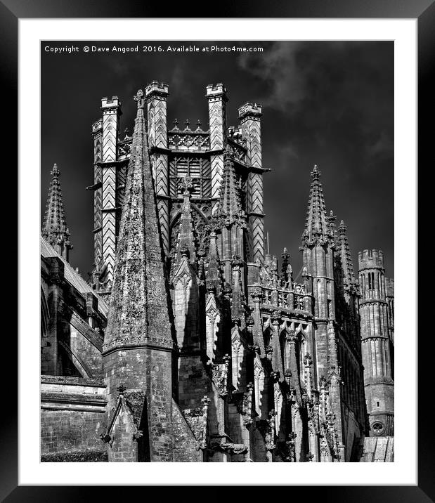 Ely Cathedral Framed Mounted Print by Dave Angood