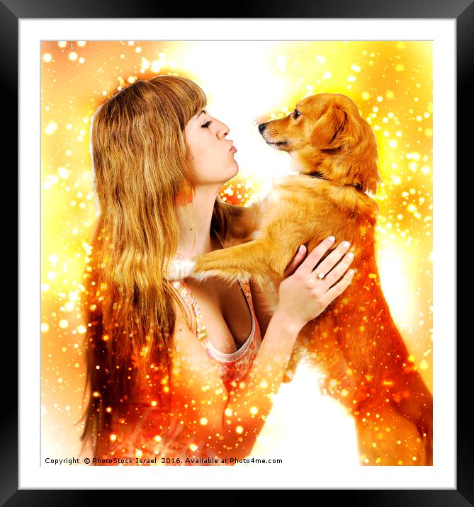 Human and Dog face to face  Framed Mounted Print by PhotoStock Israel