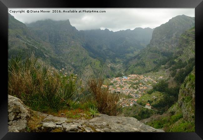 The Nuns Valley Madeira Framed Print by Diana Mower