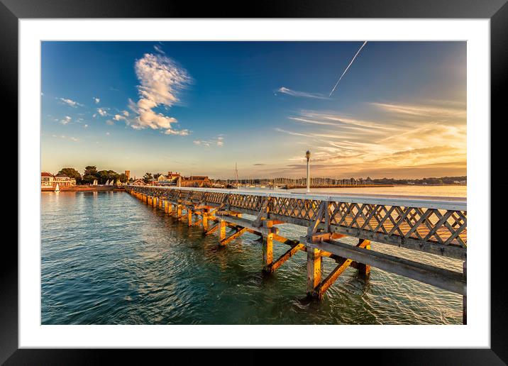 Yarmouth Pier Sunset Framed Mounted Print by Wight Landscapes