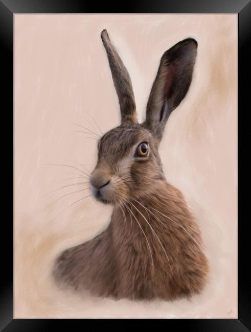 Hare - Eostre - The Hare Goddess Framed Print by Tanya Hall