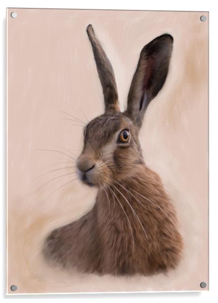 Hare - Eostre - The Hare Goddess Acrylic by Tanya Hall