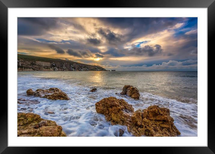 Alum Bay Sunset 2 Framed Mounted Print by Wight Landscapes