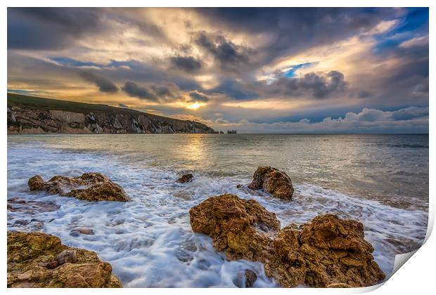 Alum Bay Sunset 2 Print by Wight Landscapes