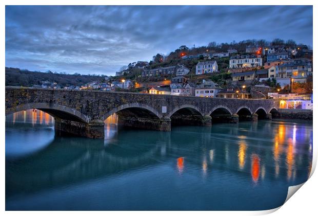 View across the East Looe river Print by Terry Luckings