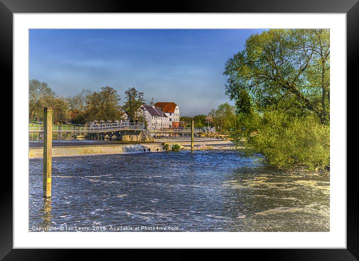 Hambleden Mill And Weir Framed Mounted Print by Ian Lewis