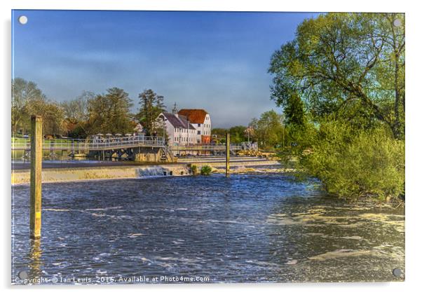 Hambleden Mill And Weir Acrylic by Ian Lewis