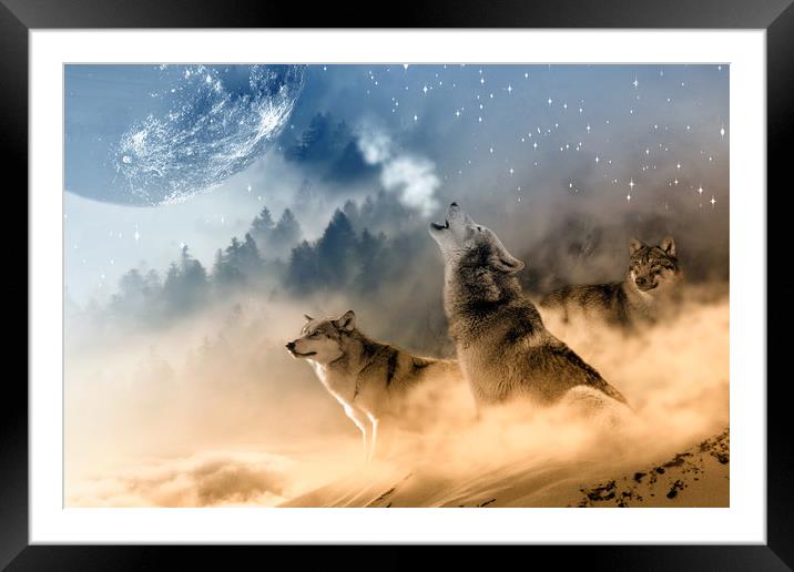 Moonrise Howl Framed Mounted Print by Anthony Michael 