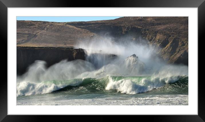 Wild day at Clogher Framed Mounted Print by barbara walsh