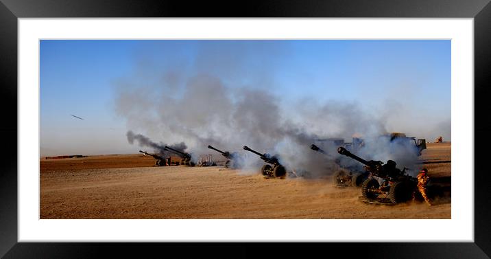 british army fighting the taliban in helman drovie Framed Mounted Print by Andrew chittock
