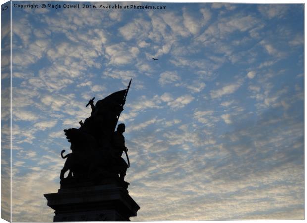 Statue in the night Canvas Print by Marja Ozwell