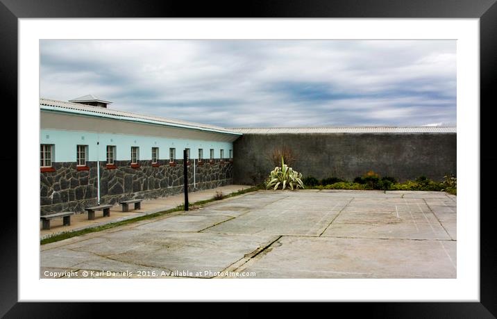 Robben Island Prison Courtyard Framed Mounted Print by Karl Daniels