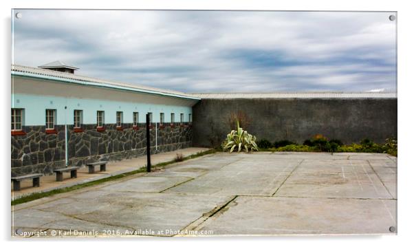 Robben Island Prison Courtyard Acrylic by Karl Daniels