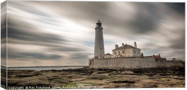 Long Exposure St Marys Lighthouse Canvas Print by Ray Pritchard