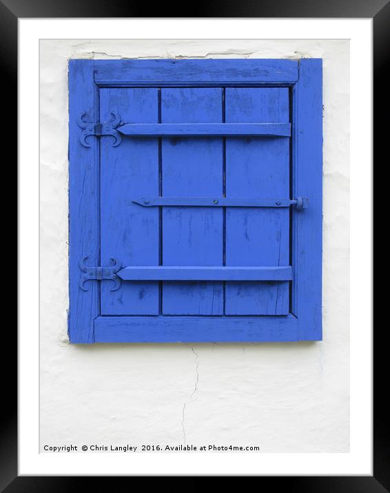 A Romanian Farmhouse Window, Shuttered Framed Mounted Print by Chris Langley