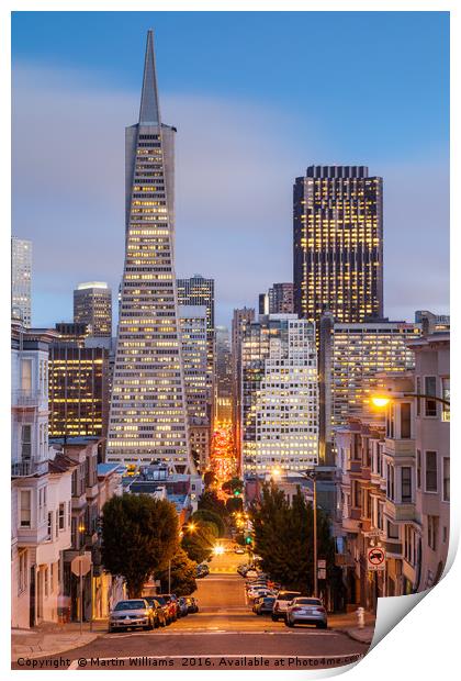 San Francisco Skyline Print by Martin Williams