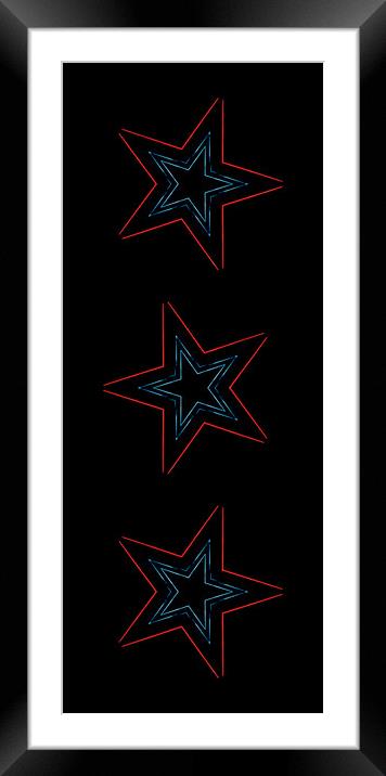 neon stars Framed Mounted Print by Heather Newton