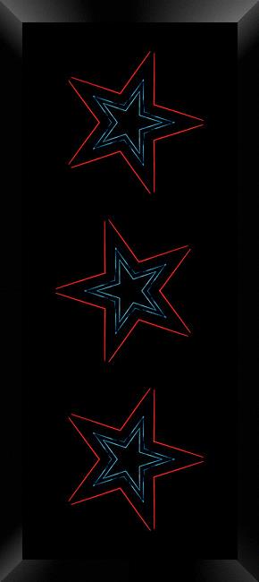 neon stars Framed Print by Heather Newton