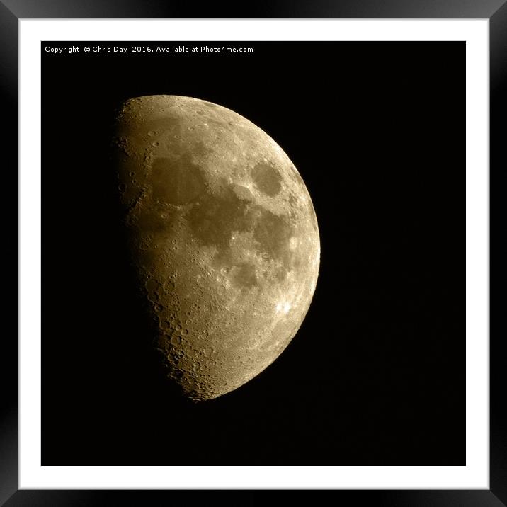 The Moon Framed Mounted Print by Chris Day