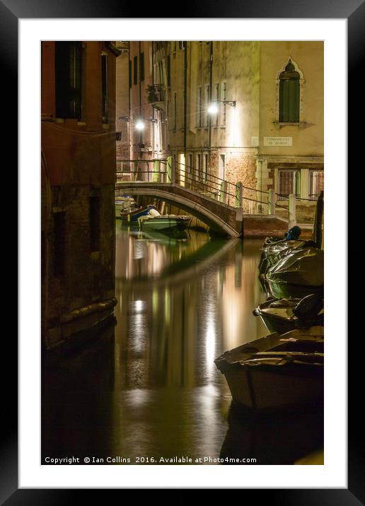 Rio del Malpaga, Venice Framed Mounted Print by Ian Collins