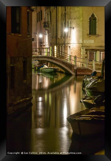Rio del Malpaga, Venice Framed Print by Ian Collins
