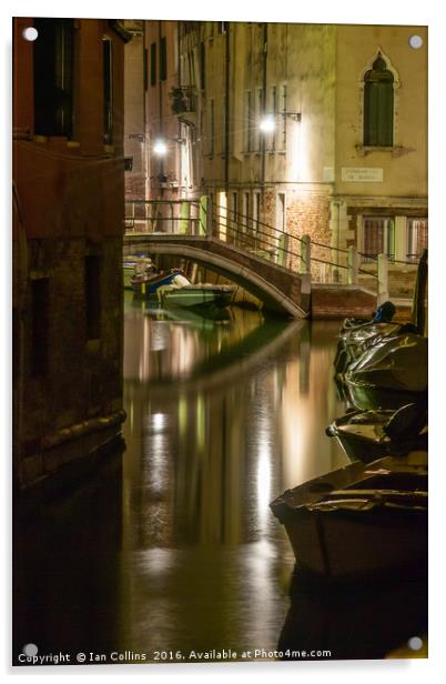 Rio del Malpaga, Venice Acrylic by Ian Collins