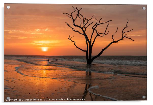 Edisto Island Sunrise III Acrylic by Clarence Holmes