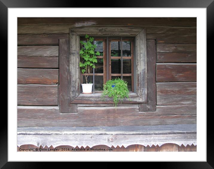 Rural Romanian Farmhouse Window  Framed Mounted Print by Chris Langley