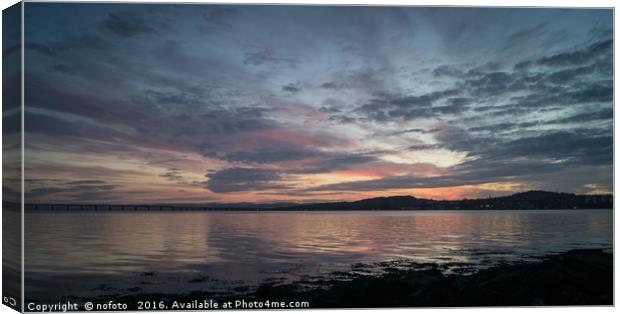 Sunset Across the Tay Canvas Print by nofoto 
