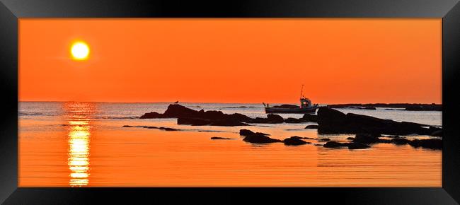                     Cullercoats winter sunrise.    Framed Print by Michael Oakes