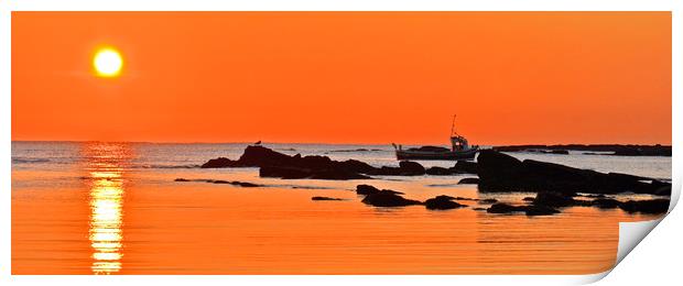                     Cullercoats winter sunrise.    Print by Michael Oakes