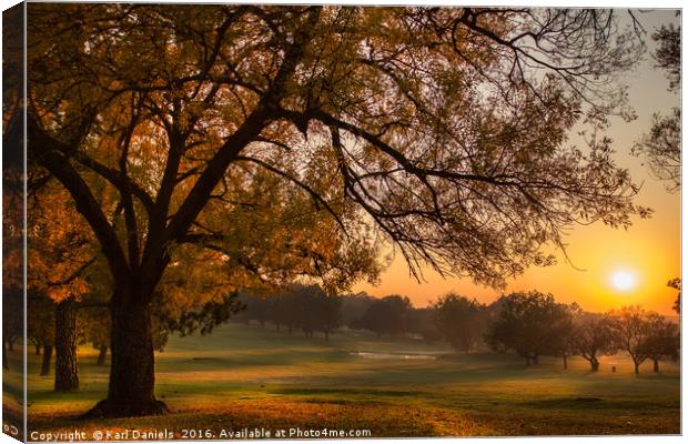 Golf Course Sun Rise Canvas Print by Karl Daniels