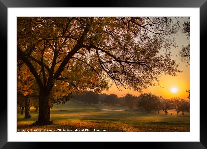 Golf Course Sun Rise Framed Mounted Print by Karl Daniels