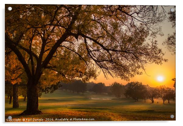Golf Course Sun Rise Acrylic by Karl Daniels