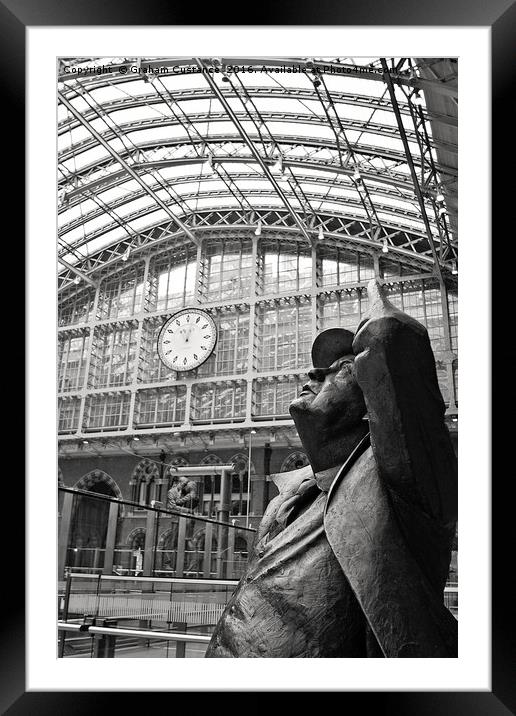 John Betjeman ~ St Pancras International Station Framed Mounted Print by Graham Custance