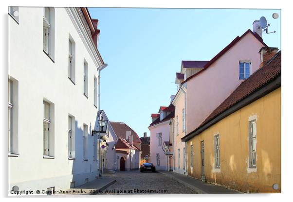 Medieval Street, Old Town, Tallinn, Estonia Acrylic by Carole-Anne Fooks