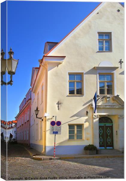 Medieval Street, Old Town, Tallinn, Estonia Canvas Print by Carole-Anne Fooks