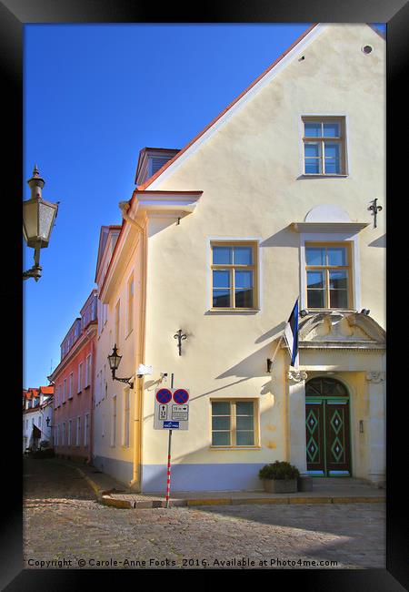 Medieval Street, Old Town, Tallinn, Estonia Framed Print by Carole-Anne Fooks