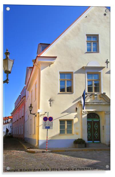 Medieval Street, Old Town, Tallinn, Estonia Acrylic by Carole-Anne Fooks
