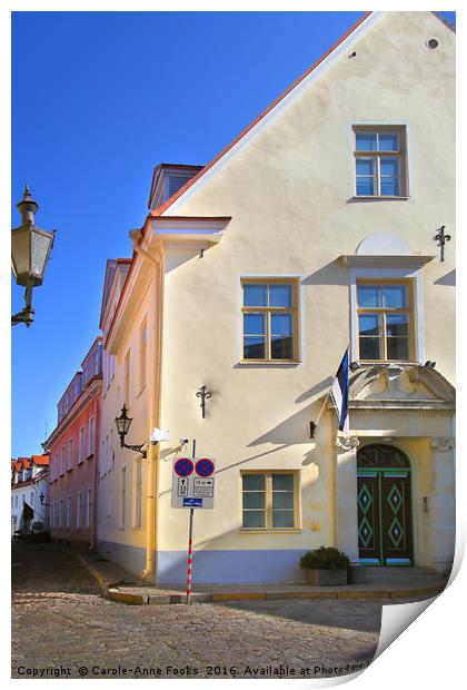 Medieval Street, Old Town, Tallinn, Estonia Print by Carole-Anne Fooks