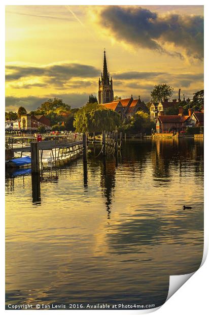  The River Thames At Marlow Print by Ian Lewis