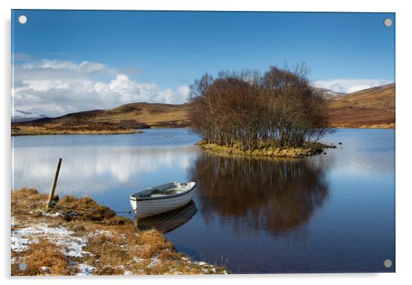 Lochside boat Acrylic by David Hare