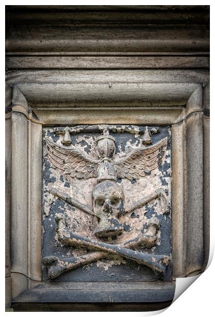 Glasgow Cathedral Stone Skull Print by Antony McAulay