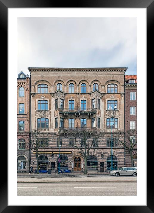 Helsingborg Art Deco Building Facade Framed Mounted Print by Antony McAulay