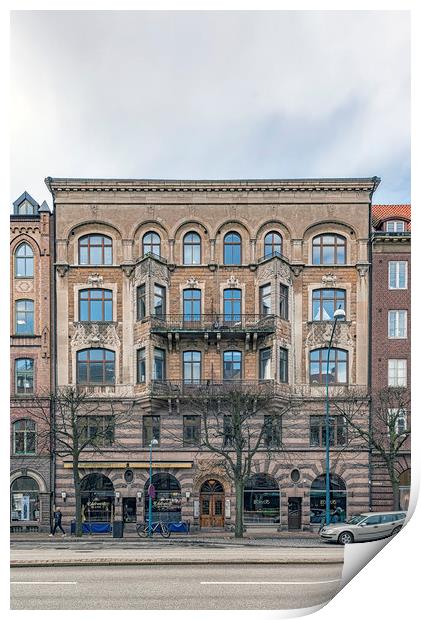 Helsingborg Art Deco Building Facade Print by Antony McAulay