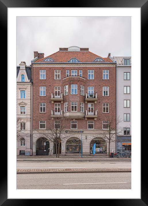 Helsingborg Red Brick Building Facade Framed Mounted Print by Antony McAulay