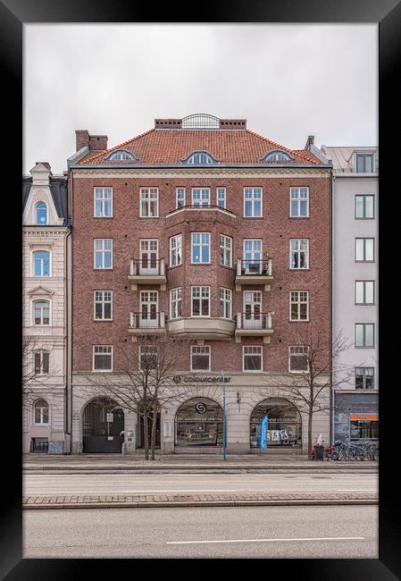 Helsingborg Red Brick Building Facade Framed Print by Antony McAulay