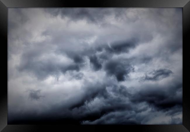Stormy Sky Background Framed Print by Antony McAulay