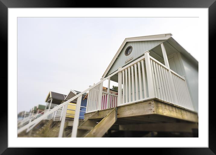 Wells Beach Huts Framed Mounted Print by Stephen Mole